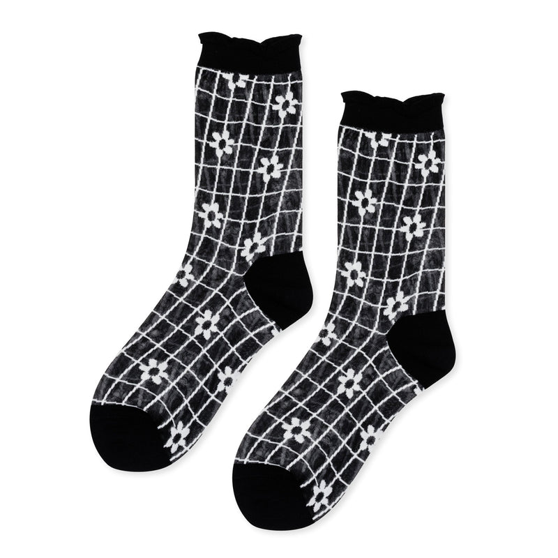 Blossom Sheer Socks - Black