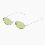 Rio in Matte Silver Titanium with Light Green Lenses