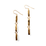 3 Link Alata Box Chain Earrings Brass