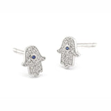 Mini Hamsa Studs - Silver