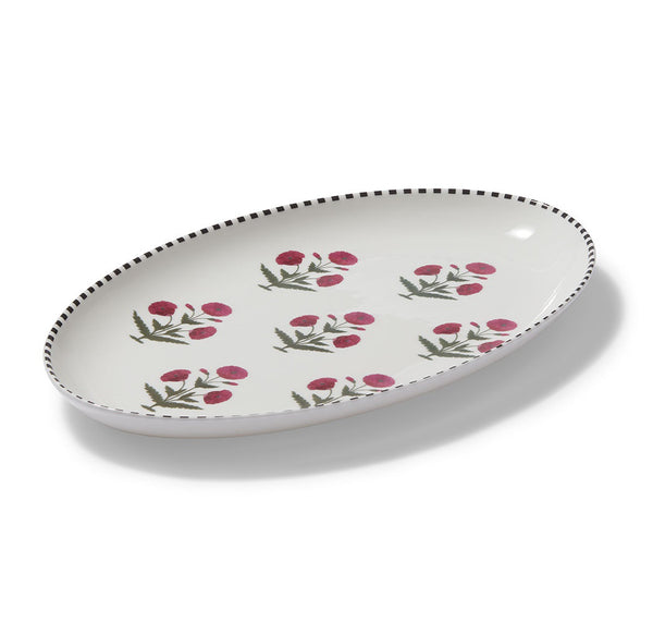 Good Earth Blooming Poppies Serving Dish