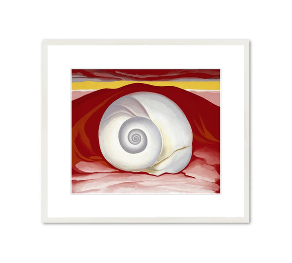 Georgia O'Keeffe "Red Hill and White Shell" Framed Print