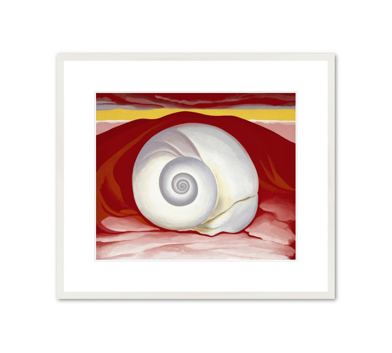 Georgia O'Keeffe “Red Hill and White Shell” Framed Print